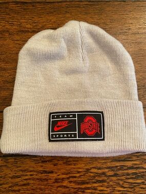 Nike Light Gray Ohio State Patch Beanie